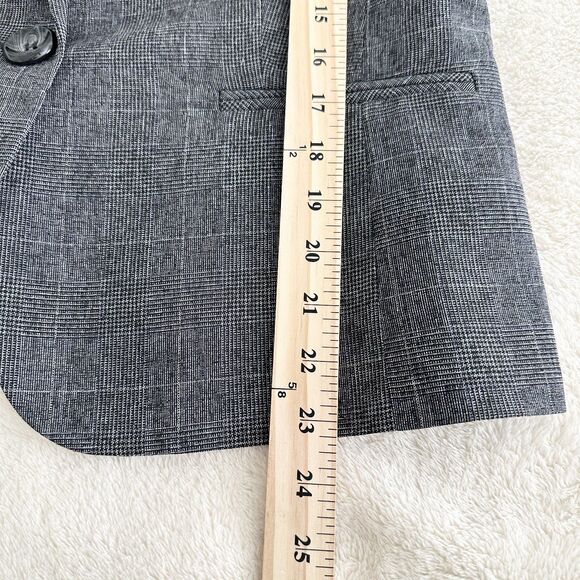 Black Label by Evan-Picone Blazer Size 12 Gray Plaid Classic Tailored Fit - Picture 8 of 9